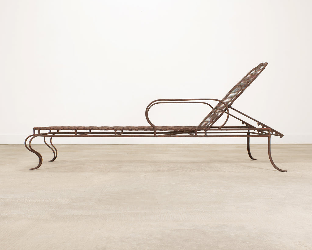 Rose Tarlow Melrose House Twig Iron Garden Chaise Lounge