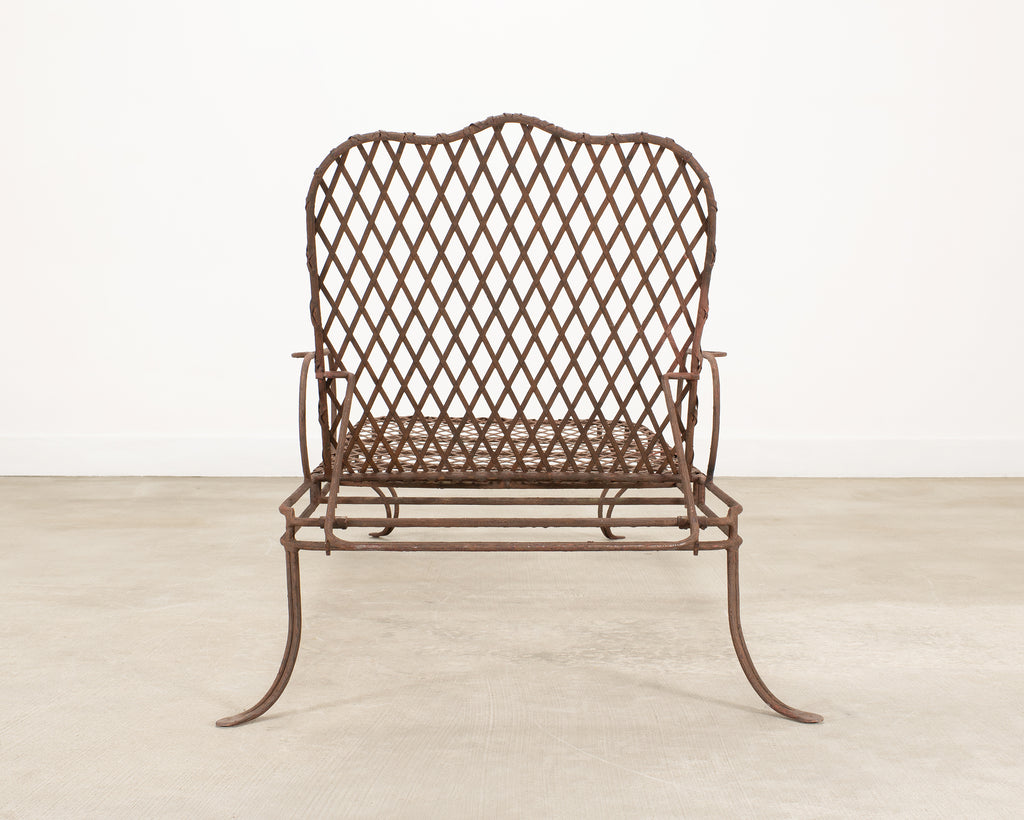 Rose Tarlow Melrose House Twig Iron Garden Chaise Lounge