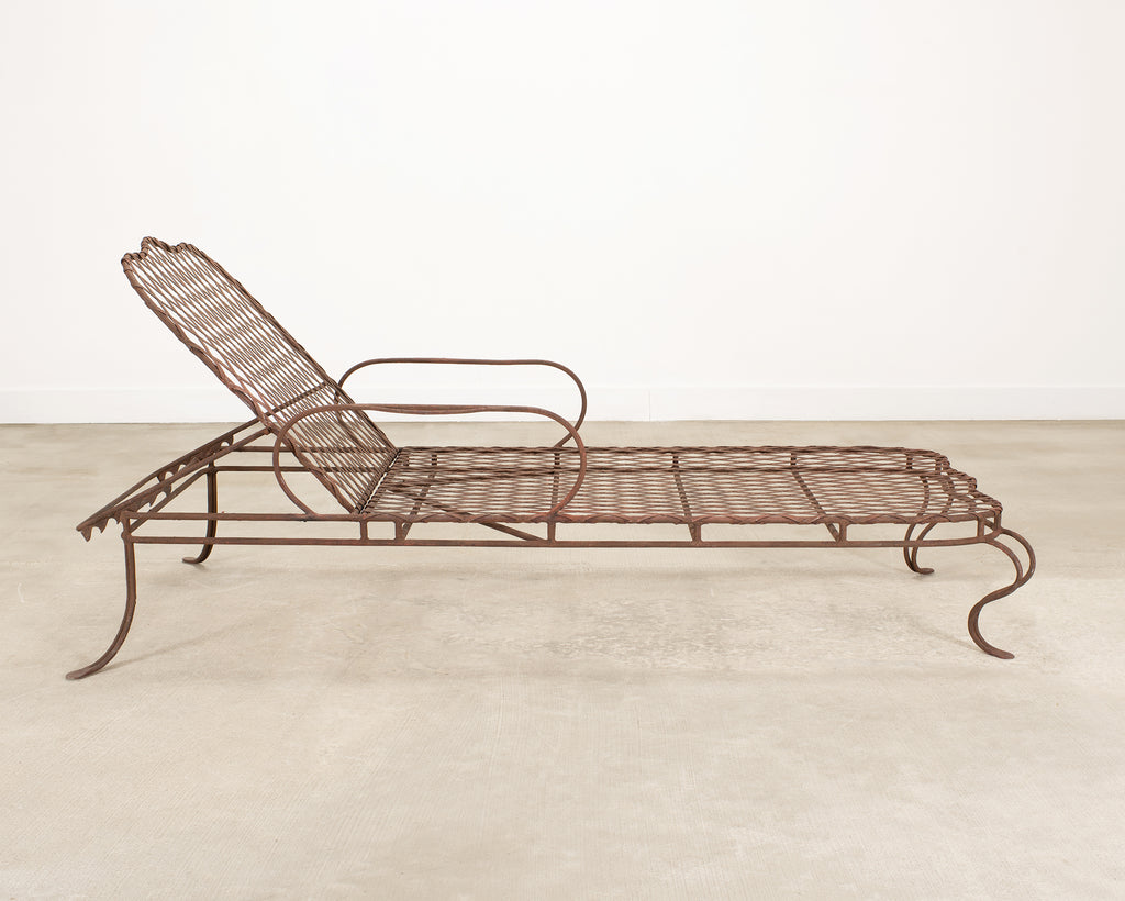 Rose Tarlow Melrose House Twig Iron Garden Chaise Lounge