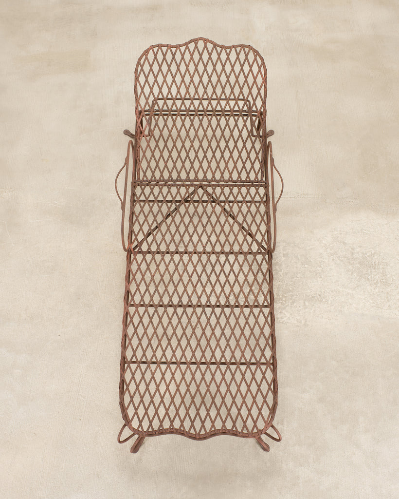 Rose Tarlow Melrose House Twig Iron Garden Chaise Lounge