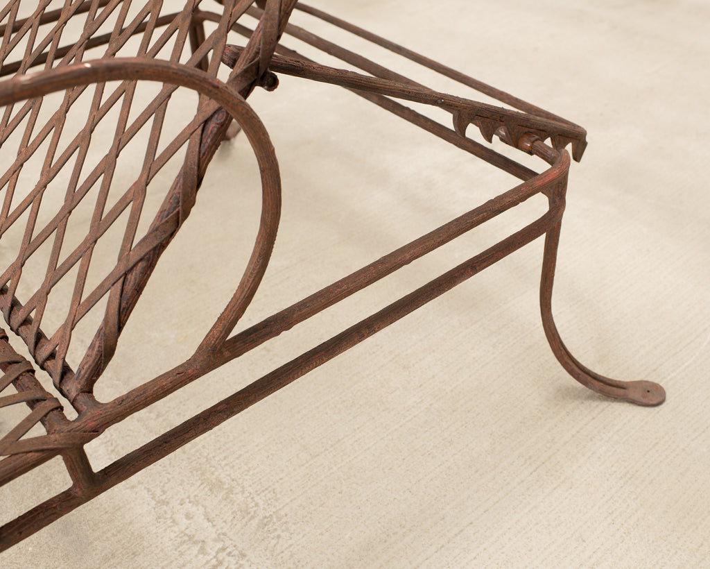 Rose Tarlow Melrose House Twig Iron Garden Chaise Lounge