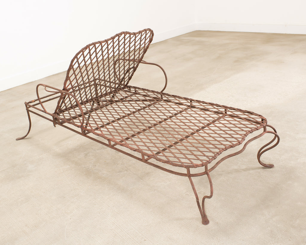 Rose Tarlow Melrose House Twig Iron Garden Chaise Lounge