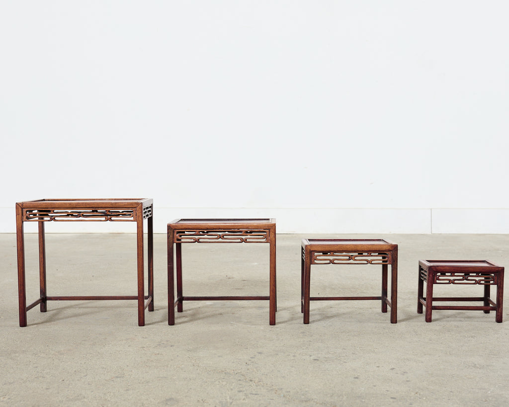 Set of Four Diminutive Chinese Export Hardwood Nesting Tables