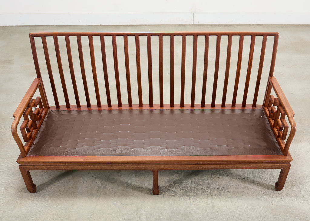 Pair of Michael Taylor Style Ming Inspired Hardwood Sofas