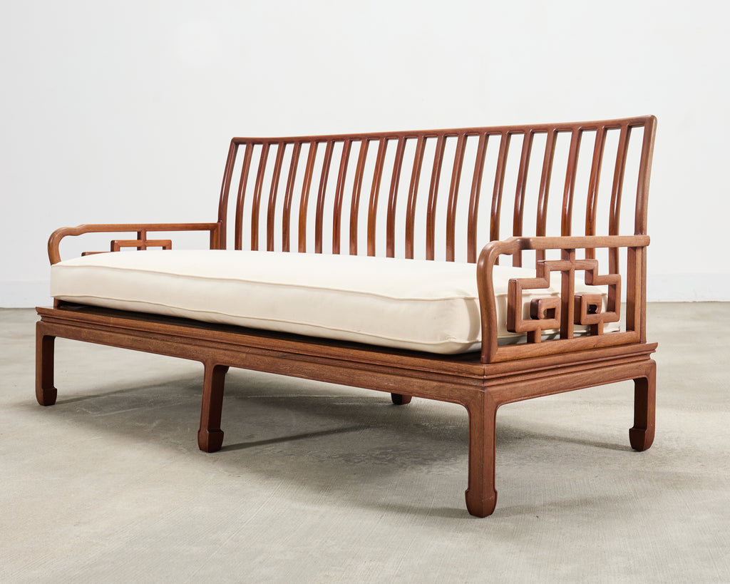 Pair of Michael Taylor Style Ming Inspired Hardwood Sofas