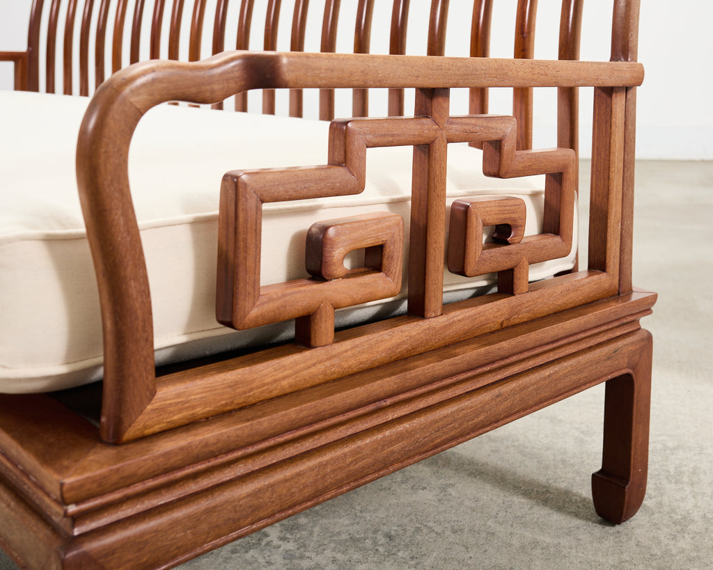 Pair of Michael Taylor Style Ming Inspired Hardwood Sofas
