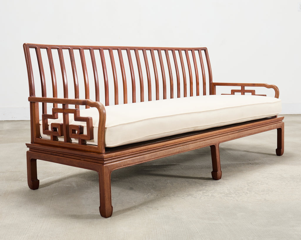 Pair of Michael Taylor Style Ming Inspired Hardwood Sofas