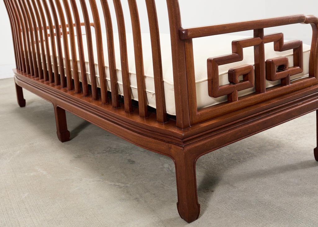 Pair of Michael Taylor Style Ming Inspired Hardwood Sofas