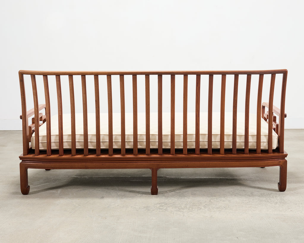 Pair of Michael Taylor Style Ming Inspired Hardwood Sofas