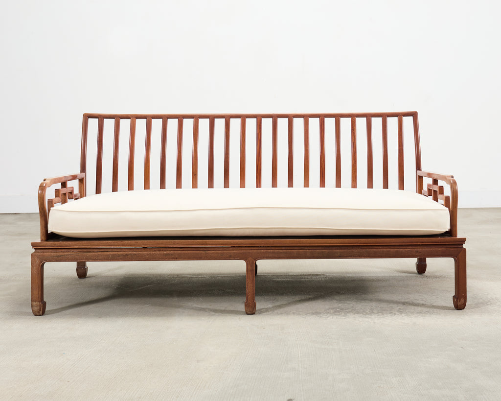 Pair of Michael Taylor Style Ming Inspired Hardwood Sofas