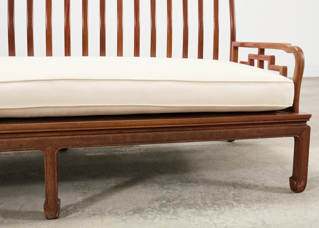 Pair of Michael Taylor Style Ming Inspired Hardwood Sofas