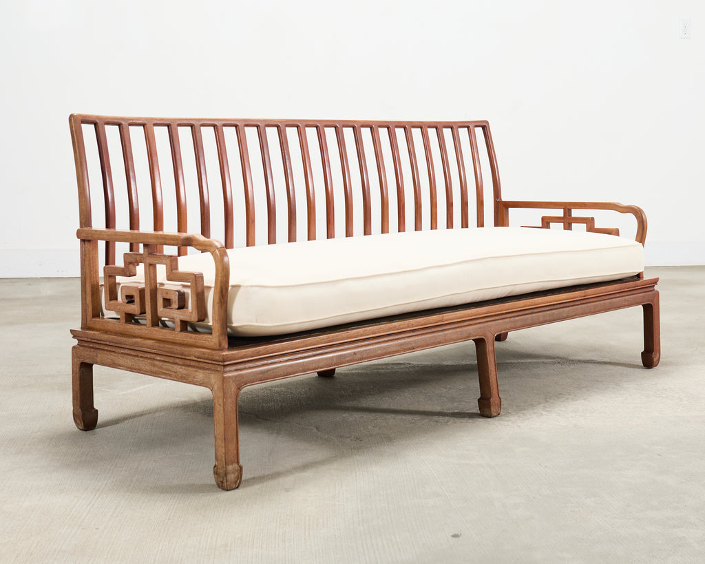 Pair of Michael Taylor Style Ming Inspired Hardwood Sofas