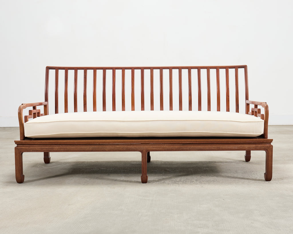 Pair of Michael Taylor Style Ming Inspired Hardwood Sofas