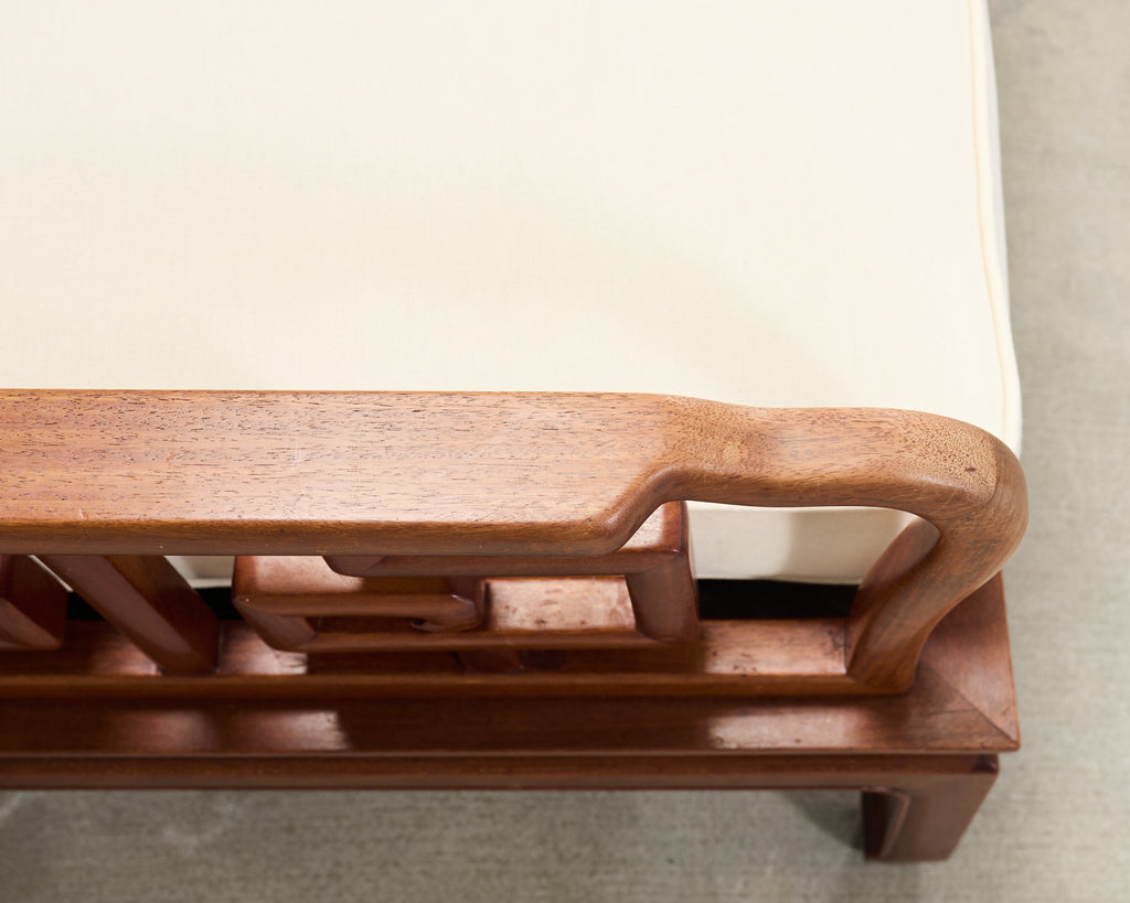 Pair of Michael Taylor Style Ming Inspired Hardwood Sofas