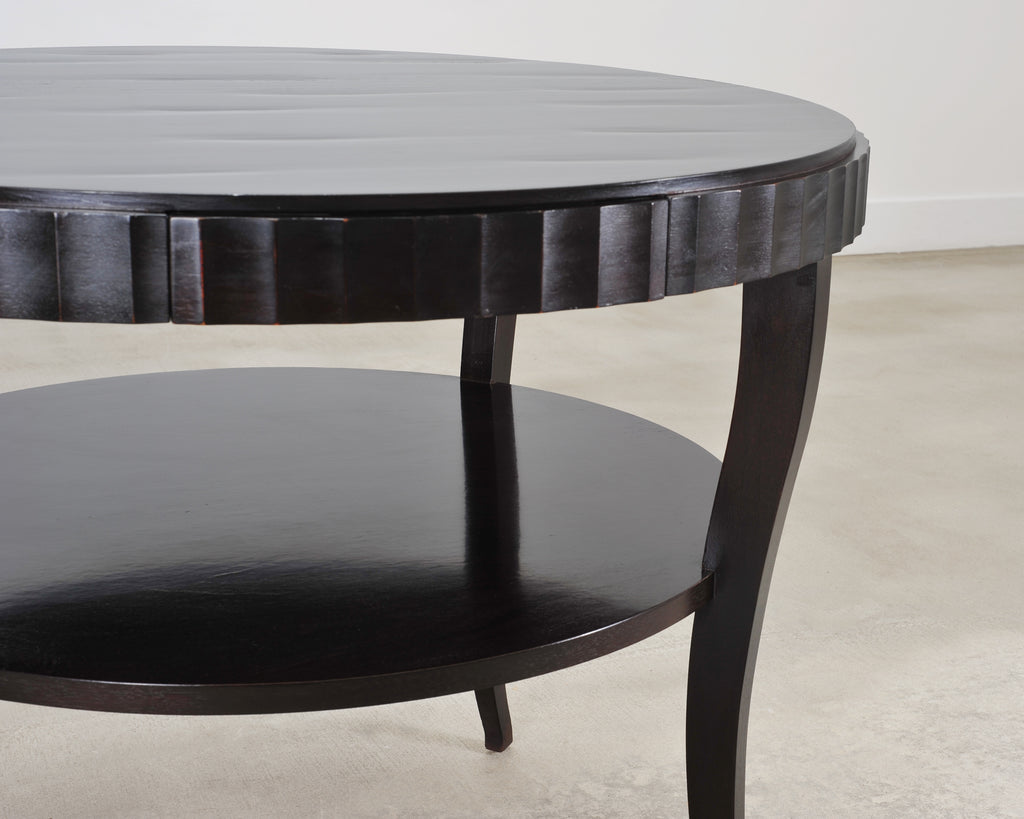 Barbara Baker for Baker Art Deco Walnut Fluted Center Table