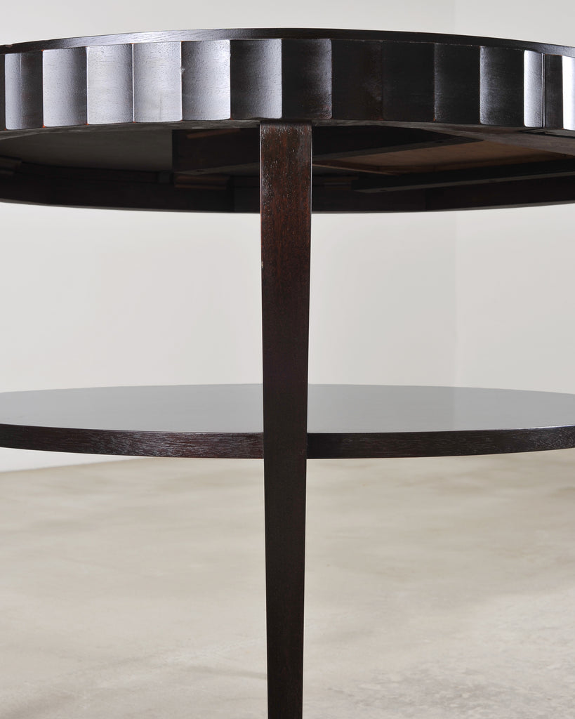 Barbara Baker for Baker Art Deco Walnut Fluted Center Table