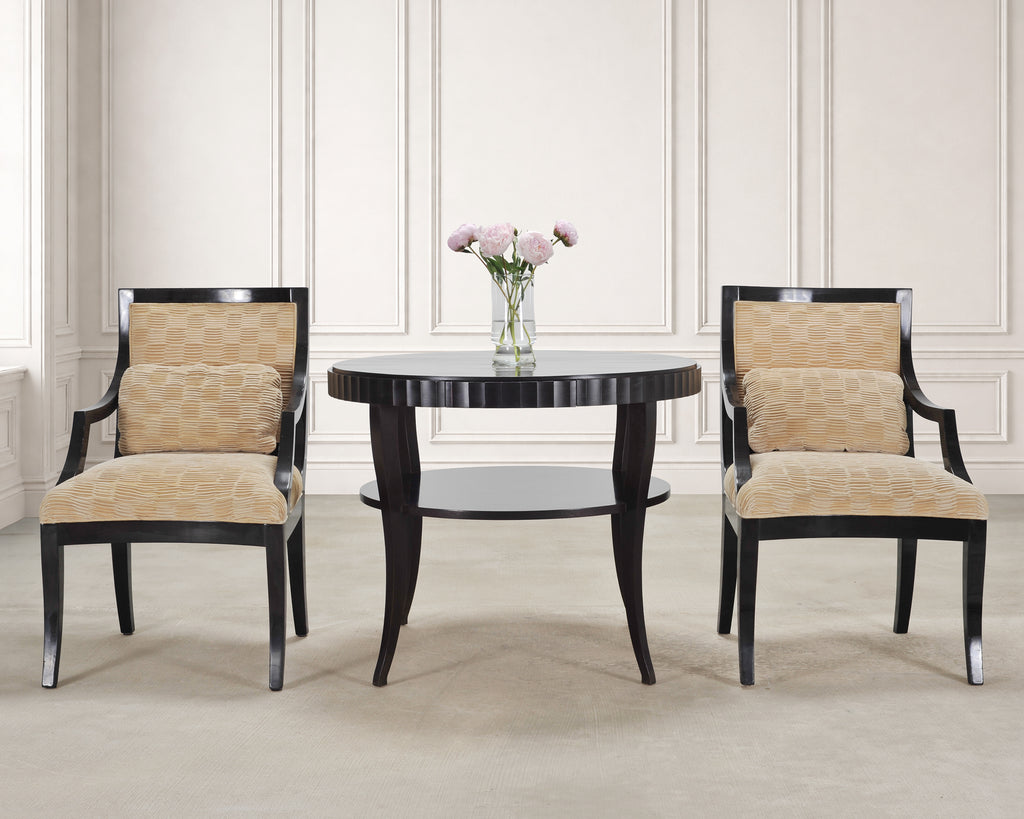 Barbara Baker for Baker Art Deco Walnut Fluted Center Table
