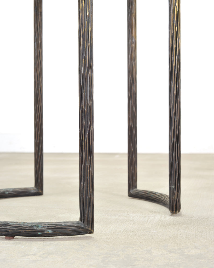 Thomas Pheasant for McGuire Faux Bois Bronze Center Dining Table