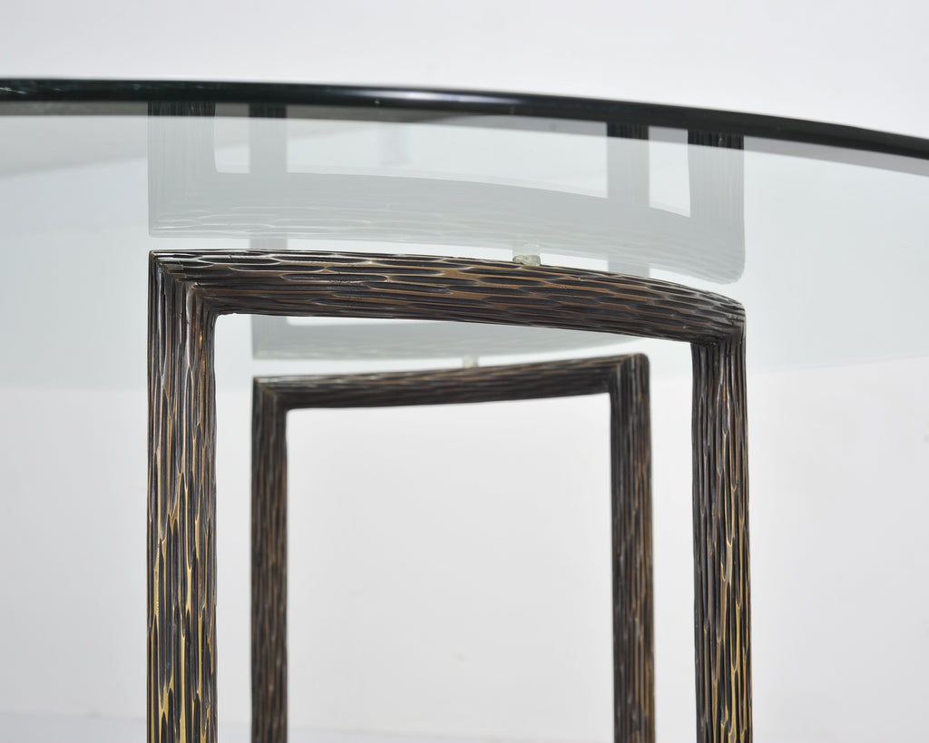 Thomas Pheasant for McGuire Faux Bois Bronze Center Dining Table