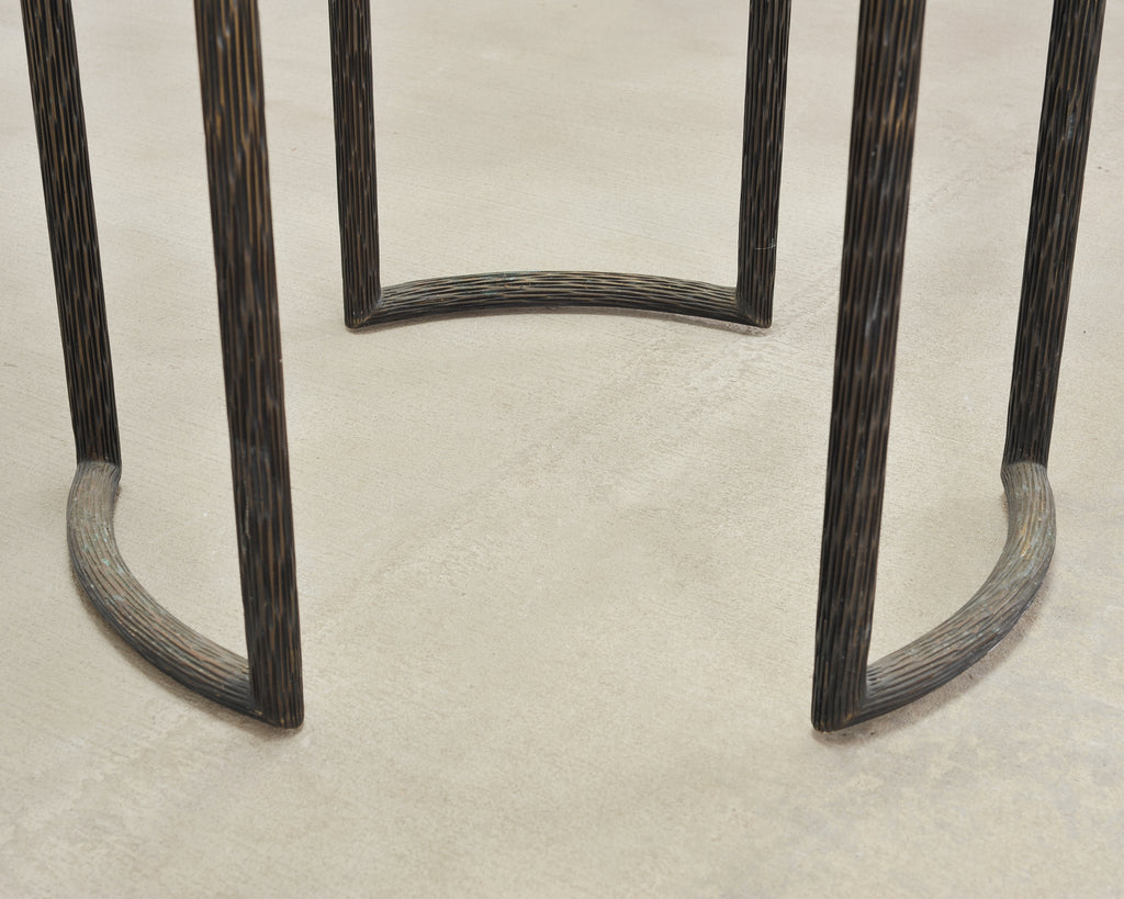 Thomas Pheasant for McGuire Faux Bois Bronze Center Dining Table