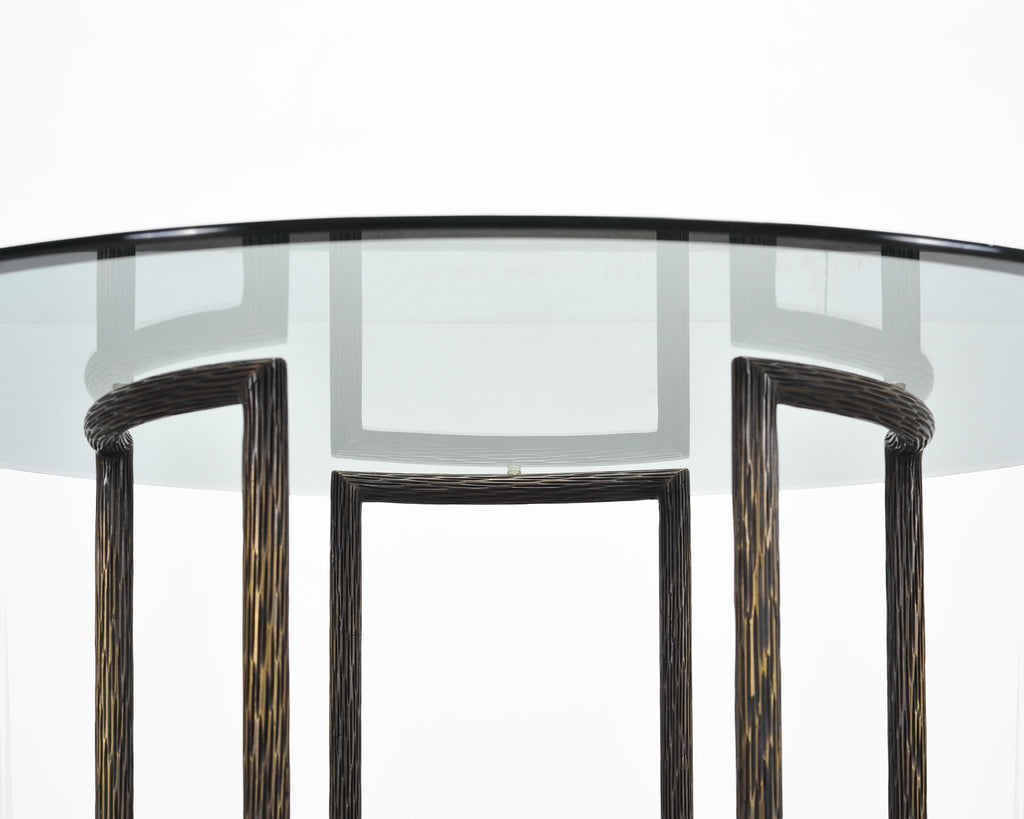 Thomas Pheasant for McGuire Faux Bois Bronze Center Dining Table