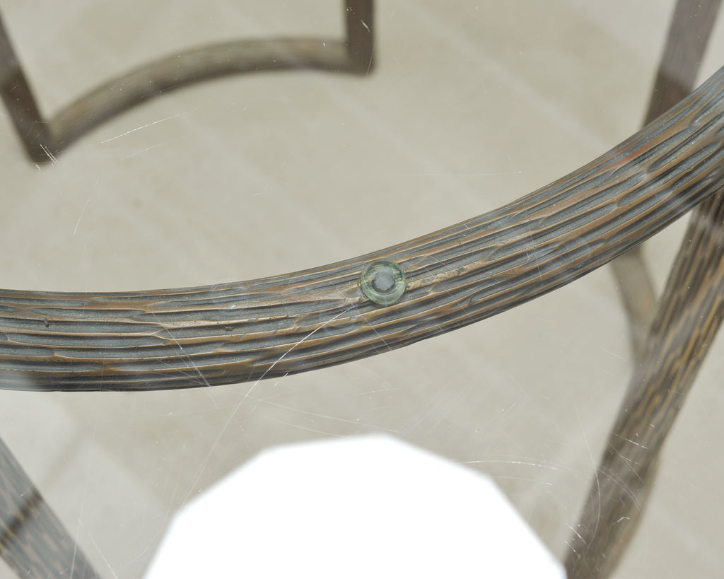 Thomas Pheasant for McGuire Faux Bois Bronze Center Dining Table