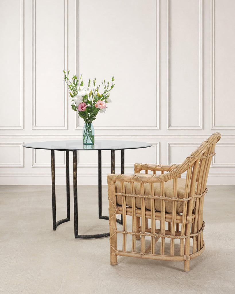 Thomas Pheasant for McGuire Faux Bois Bronze Center Dining Table