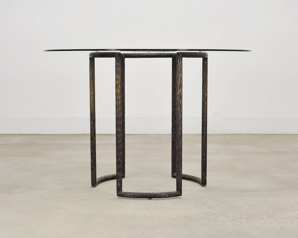Thomas Pheasant for McGuire Faux Bois Bronze Center Dining Table