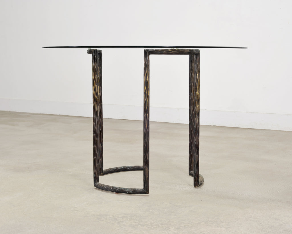 Thomas Pheasant for McGuire Faux Bois Bronze Center Dining Table