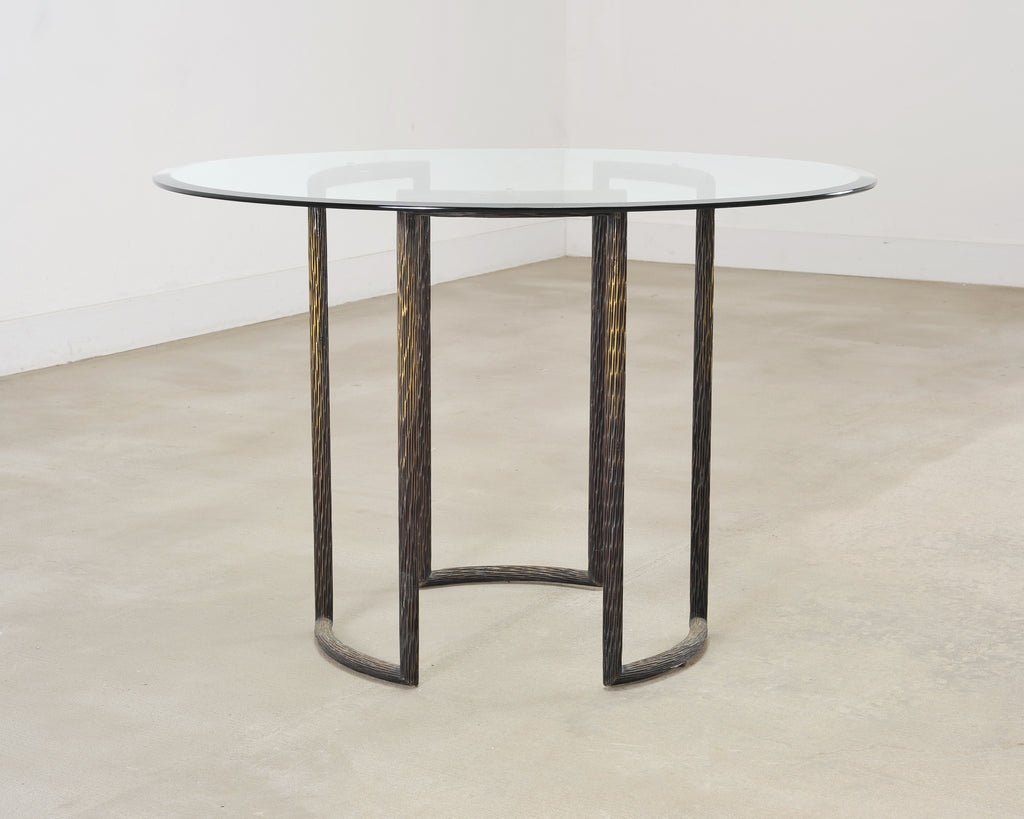 Thomas Pheasant for McGuire Faux Bois Bronze Center Dining Table