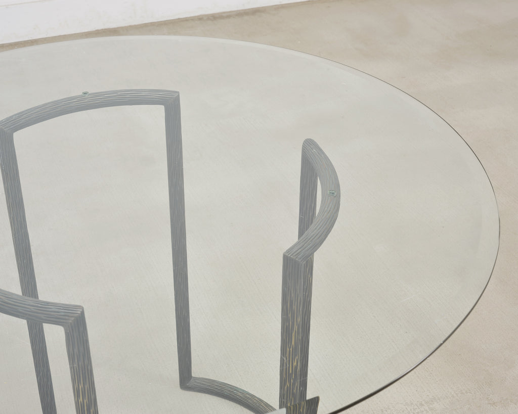 Thomas Pheasant for McGuire Faux Bois Bronze Center Dining Table