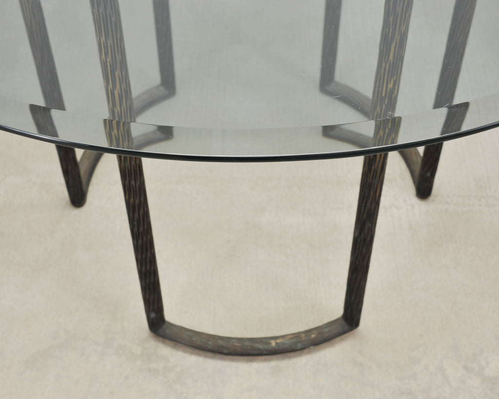 Thomas Pheasant for McGuire Faux Bois Bronze Center Dining Table