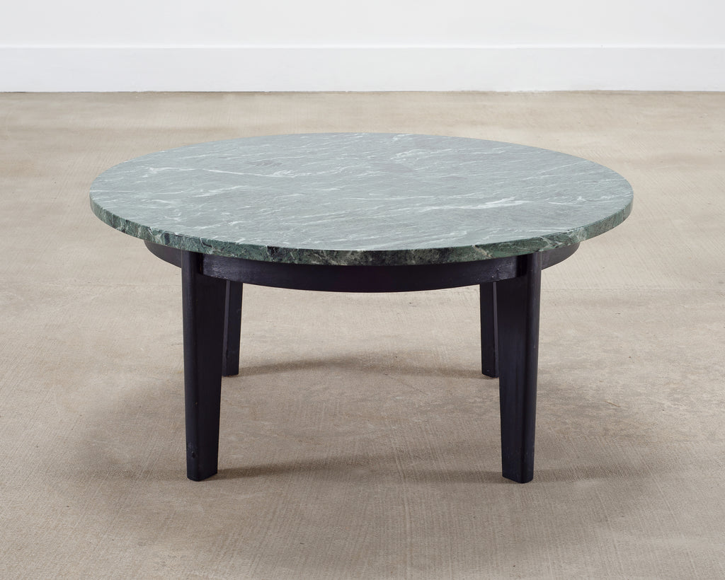 Italian Verde Antico Marble Round Coffee or Cocktail Table