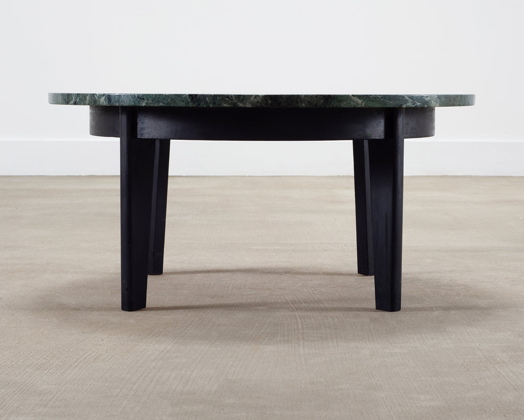 Italian Verde Antico Marble Round Coffee or Cocktail Table