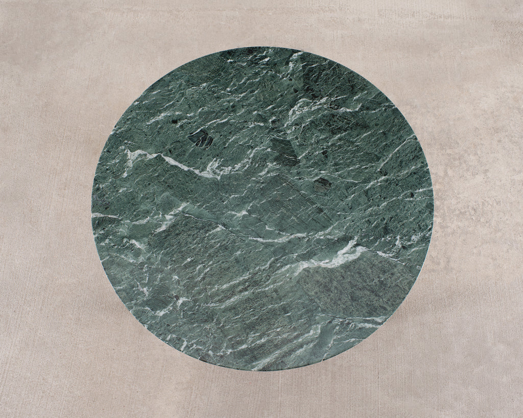 Italian Verde Antico Marble Round Coffee or Cocktail Table