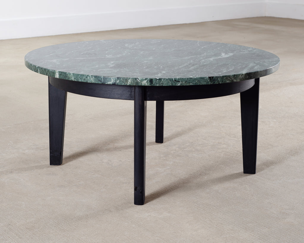 Italian Verde Antico Marble Round Coffee or Cocktail Table