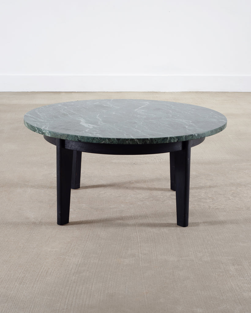 Italian Verde Antico Marble Round Coffee or Cocktail Table