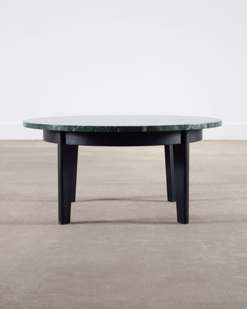 Italian Verde Antico Marble Round Coffee or Cocktail Table