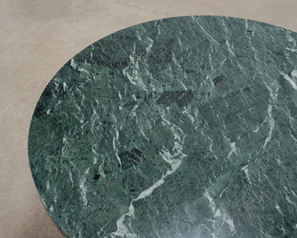 Italian Verde Antico Marble Round Coffee or Cocktail Table