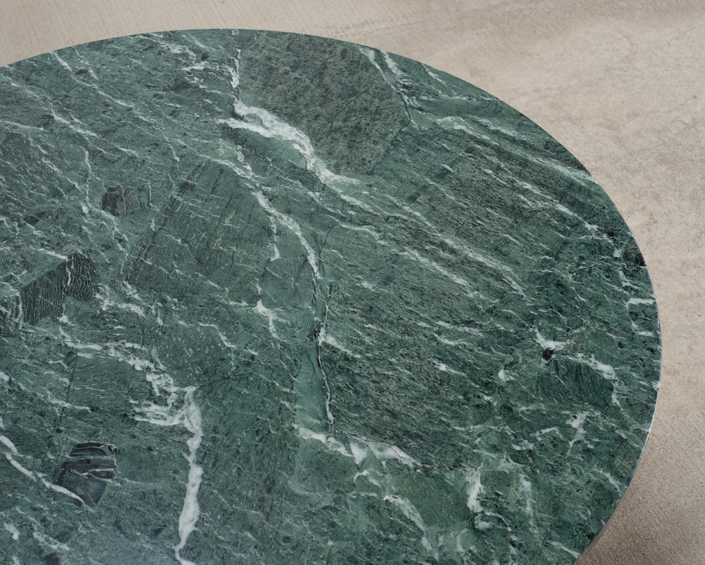 Italian Verde Antico Marble Round Coffee or Cocktail Table