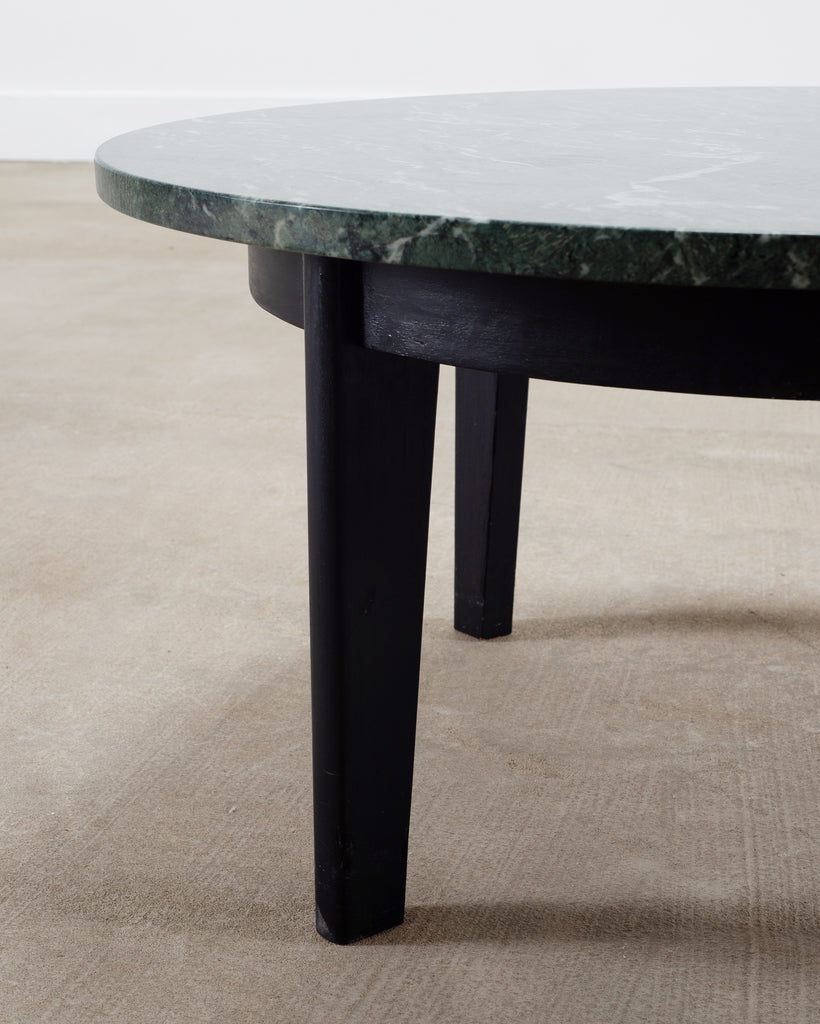 Italian Verde Antico Marble Round Coffee or Cocktail Table