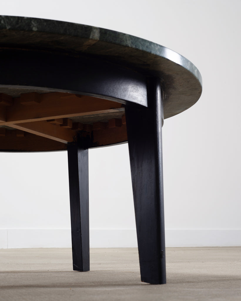 Italian Verde Antico Marble Round Coffee or Cocktail Table