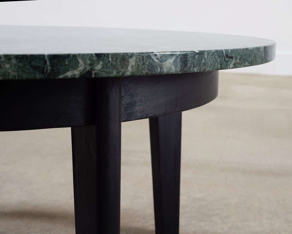 Italian Verde Antico Marble Round Coffee or Cocktail Table
