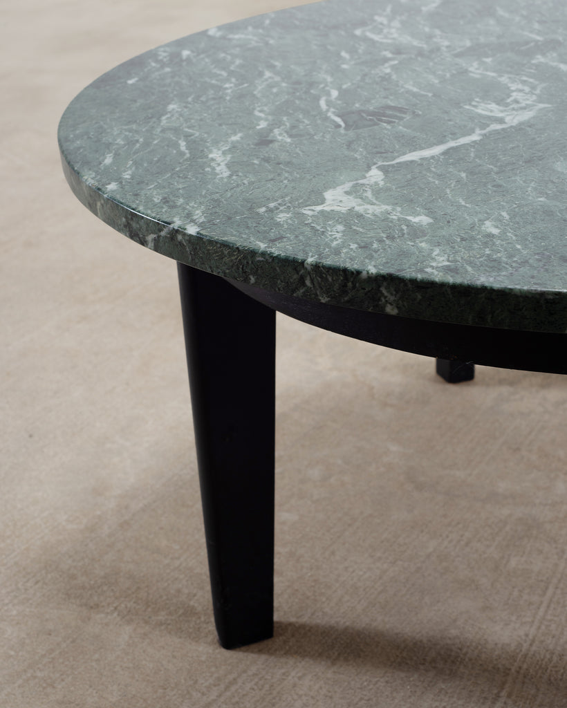 Italian Verde Antico Marble Round Coffee or Cocktail Table