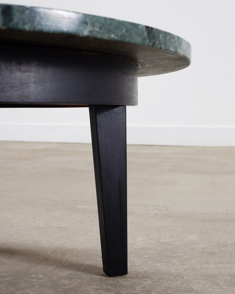Italian Verde Antico Marble Round Coffee or Cocktail Table