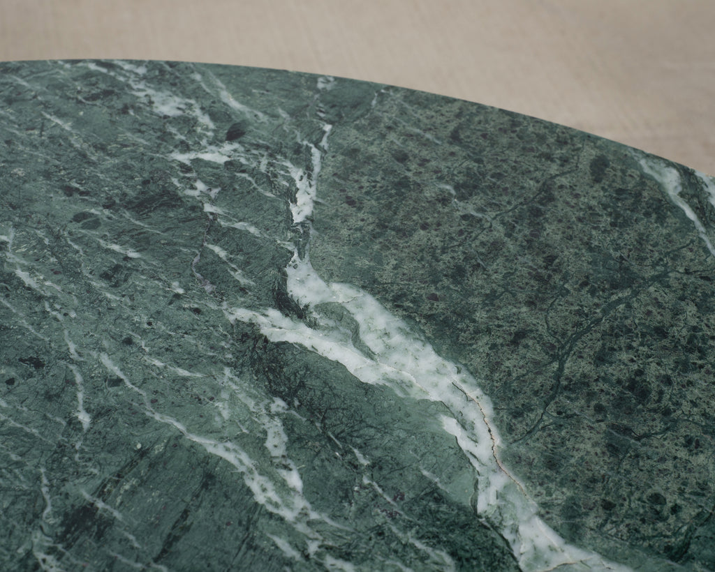 Italian Verde Antico Marble Round Coffee or Cocktail Table