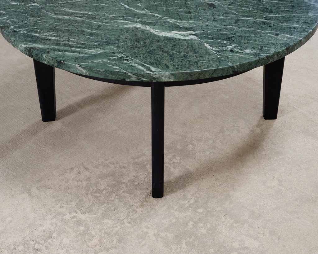 Italian Verde Antico Marble Round Coffee or Cocktail Table