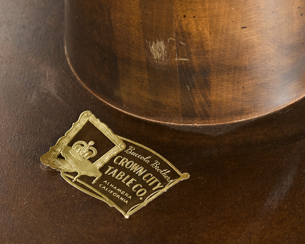 Midcentury Round Marble Top Pedestal Cocktail Table