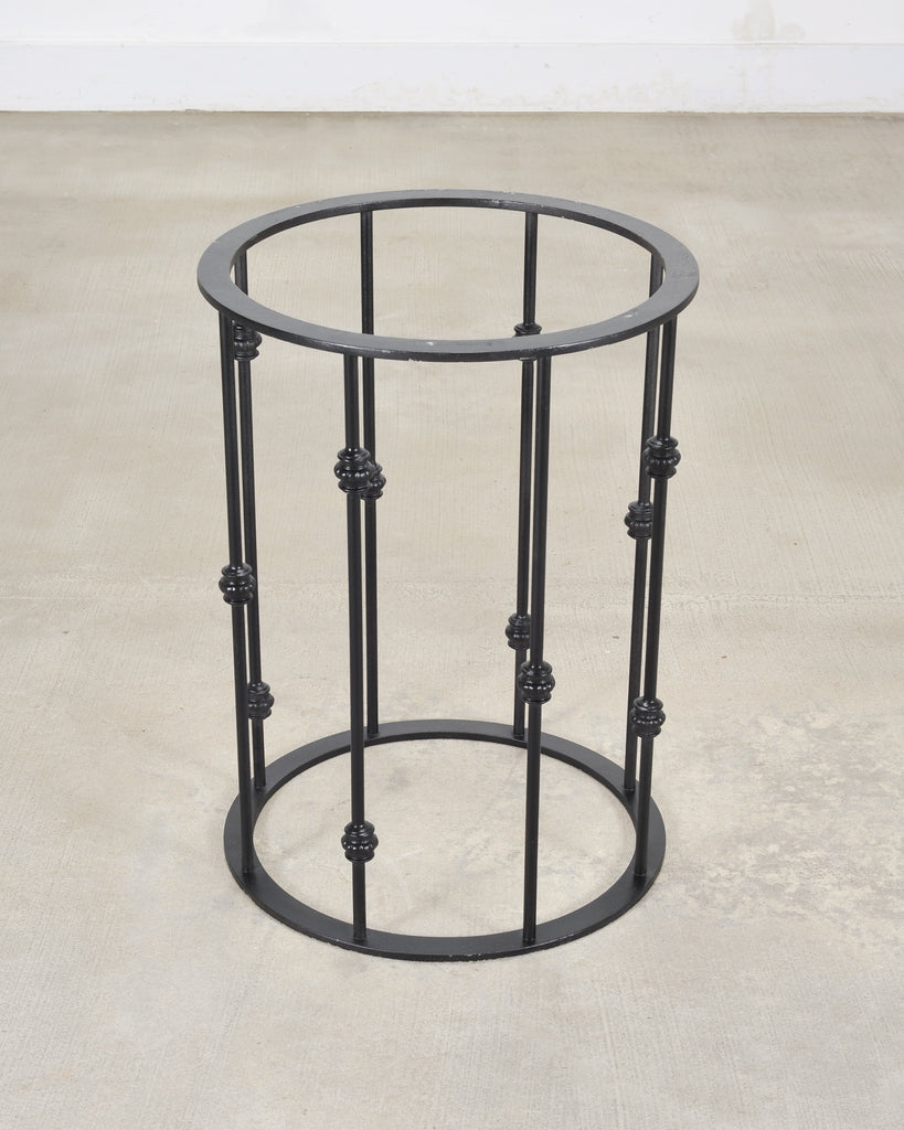 Italian Round Iron Carrara Marble Center or Garden Table
