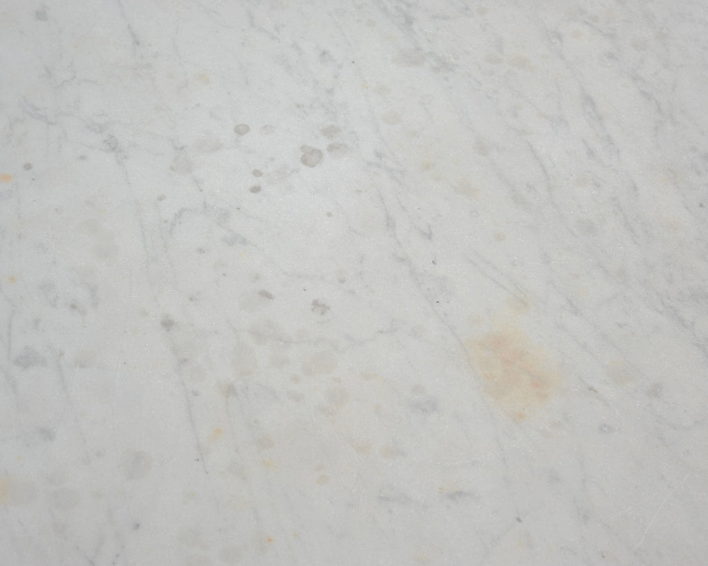 Italian Round Iron Carrara Marble Center or Garden Table